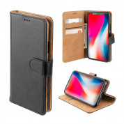 4smarts Premium Wallet Case URBAN - кожен калъф с поставка и отделение за кр. карта за iPhone XS, iPhone X (черен-кафяв) 2