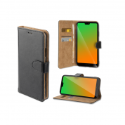 4smarts Premium Wallet Case URBAN - кожен калъф с поставка и отделение за кр. карта за Huawei P20 (черен) 1