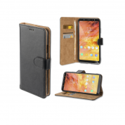 4smarts Premium Wallet Case URBAN - кожен калъф с поставка и отделение за кр. карта за Samsung Galaxy A6 Plus (2018) (черен) 1