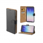4smarts Premium Wallet Case URBAN - кожен калъф с поставка и отделение за кр. карта за Samsung Galaxy A8 (2018) (черен) 1