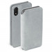 Krusell Broby 4 Card Slim Wallet Case - велурен калъф, тип портфейл за iPhone XR (сив) 1