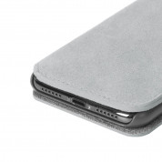 Krusell Broby 4 Card Slim Wallet Case - велурен калъф, тип портфейл за iPhone XR (сив) 2