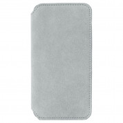 Krusell Broby 4 Card Slim Wallet Case - велурен калъф, тип портфейл за iPhone XR (сив) 3