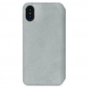 Krusell Broby 4 Card Slim Wallet Case - велурен калъф, тип портфейл за iPhone XS Max (сив) 1