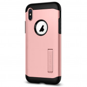 Spigen Slim Armor Case - хибриден кейс с поставка и най-висока степен на защита за iPhone XS, iPhone X (розово злато) 4