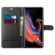 Spigen Wallet S Case - кожен калъф, тип портфейл и поставка за Samsung Galaxy Note 9 (черен) 1