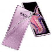 Spigen Liquid Crystal Glitter Case - тънък качествен термополиуретанов калъф за Samsung Galaxy Note 9 (прозрачен)  4