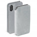 Krusell Broby 4 Card Slim Wallet Case - велурен калъф, тип портфейл за iPhone XS (сив) 1