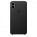 Apple iPhone Leather Case - оригинален кожен кейс (естествена кожа) за iPhone XS (черен) 1