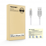 TeckNet P6010 10CM Nylon Braided Lightning to USB Cable (Apple MFi Certified) (silver) 3