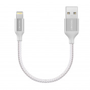 TeckNet P6010 Apple MFi Certified Lightning to USB Cable 10cm. - изключително здрав и качествен плетен Lightning кабел за iPhone, iPad, iPod с Lightning (10 см.) (сребрист)