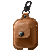 TwelveSouth AirSnap Leather Case - кожен калъф (ествествена кожа) за Apple AirPods и Apple AirPods 2 (кафяв)