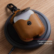 TwelveSouth AirSnap Leather Case - кожен калъф (ествествена кожа) за Apple AirPods и Apple AirPods 2 (кафяв) 6