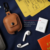 TwelveSouth AirSnap Leather Case - кожен калъф (ествествена кожа) за Apple AirPods и Apple AirPods 2 (кафяв) 7