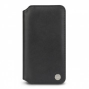 Moshi Overture Case - кожен/текстилен калъф, тип портфейл и поставка за iPhone XS Max (черен)