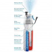 O2COOL ArcticSqueeze Mist 'N Sip - спортна бутилка за вода 590 мл. (син)  1