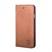 JT Berlin LeatherBook Tegel Case - хоризонтален кожен (естествена кожа) калъф тип портфейл за iPhone XS Max (кафяв) 3