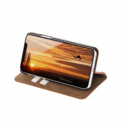 JT Berlin LeatherBook Tegel Case - хоризонтален кожен (естествена кожа) калъф тип портфейл за iPhone XS Max (кафяв) 5