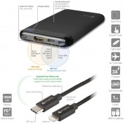 4smarts Power Bank VoltHub 10000 mAh PD and QQC 3.0 - външна батерия с два USB и USB-C изходи и технология за бързо зареждане и Lightning към USB-C кабел (черен) 7
