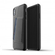 Mujjo Leather Wallet Case - кожен (естествена кожа) кейс с джоб за кредитна карта за iPhone XS Max (черен)