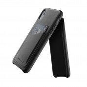 Mujjo Full Leather Wallet Case- кожен (естествена кожа) кейс с джоб за кредитна карта за iPhone XR (черен) 1