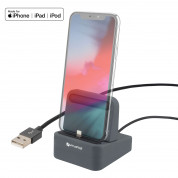 4smarts Charging Station uDock with Mfi certified Lightning cable grey/black