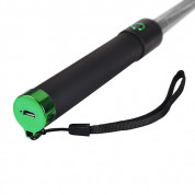 Разтегателен безжичен селфи стик с вграден Bluetooth бутон за снимки за мобилни телефони с Android и iOS (черен-зелен) 1