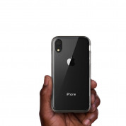 Verus Crystal Bumper Case - хибриден удароустойчив кейс за iPhone XR (черен-прозрачен) 4