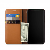 Verus Genuine Leather Diary Case - кожен калъф (естествена кожа), тип портфейл за iPhone XS Max (кафяв) 1