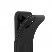 Verus Single Fit Label Case - хибриден удароустойчив кейс за iPhone XR (черен) 2