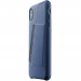Mujjo Leather Wallet Case - кожен (естествена кожа) кейс с джоб за кредитна карта за iPhone XS Max (син) 3