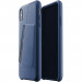 Mujjo Leather Wallet Case - кожен (естествена кожа) кейс с джоб за кредитна карта за iPhone XS Max (син) 2
