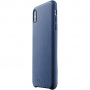 Mujjo Leather Case - кожен (естествена кожа) кейс за iPhone XS Max (син)