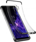 Baseus Armor Case - силиконов TPU калъф с най-висока степен на защита за Samung Galaxy S9 (прозрачен-черен) 3