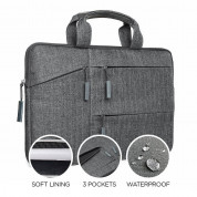 Satechi Fabric Carrying Case 15 - елегантна чанта за MacBook Pro 15 и лаптопи до 15 инча (тъмносив) 2