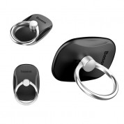 Baseus Multifunctional Ring Bracket Holder - поставка и аксесоар против изпускане на вашия смартфон (черен)
