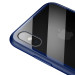 Baseus See-through Glass - силиконов (TPU) калъф със стъклен гръб за iPhone X (син) 3