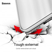 Baseus Glass Sparkling Case - силиконов (TPU) калъф със стъклен гръб за iPhone X (бял) 3