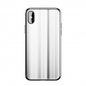 Baseus Glass Sparkling Case - силиконов (TPU) калъф със стъклен гръб за iPhone X (бял)