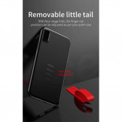 Baseus Little Tail - поликарбонатов кейс със силиконов държач за iPhone X (черен) 4