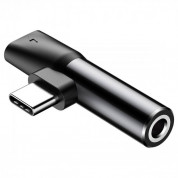 Baseus USB-C + 3.5 mm Adapter - пасивен адаптер USB-C към 3.5 мм. аудио изход и USB-C изход за устройства с USB-C порт (черен) 1