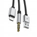 Baseus USB to Lightning + 3.5 mm Cable - USB кабел за зареждане и аудио за устройства с Lightning порт (черен) 2
