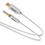 Baseus USB-C to Audio 3.5 mm Cable - USB-C към 3.5 мм аудио кабел (бял)