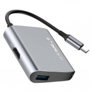 Baseus USB-C to HDMI + USB 3.0 Hub - USB-C хъб за свързване от USB-C към HDMI и USB 3.0 (тъмносив) 2