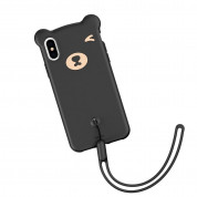 Baseus Bear Case - силиконов (TPU) калъф за iPhone XS Max (черен)