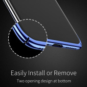 Baseus Glitter Case - поликарбонатов кейс за iPhone XS Max (прозрачен-син) 2