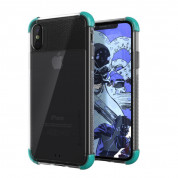 Ghostek Covert 2 Case - хибриден удароустойчив кейс за iPhone XS, iPhone X (прозрачен-зелен)