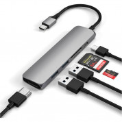 Satechi USB-C Multiport Adapter V2 - мултифункционален хъб за свързване на допълнителна периферия за компютри с USB-C (тъмносив) 8