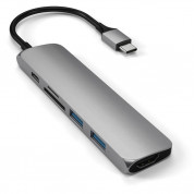 Satechi USB-C Multiport Adapter V2 - мултифункционален хъб за свързване на допълнителна периферия за компютри с USB-C (тъмносив) 1