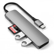 Satechi USB-C Multiport Adapter V2 - мултифункционален хъб за свързване на допълнителна периферия за компютри с USB-C (тъмносив) 5